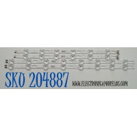 KIT DE LEDS ORIGINAL PARA TV SAMSUNG 4 PIEZAS / NUMERO DE PARTE BN96-58282A / BN96-58283A / JL.D430E1330-408AL-M_V11 6.0 / JL.D430E1330-408AR-M_V11 6.0 / 58282A / 58283A / PANEL CY-BD043HGAV2H / DISPLAY T430QVN03.P / MODELO UN43DU7200DXZA AB06