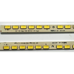 KIT DE LEDS ORIGINAL PARA TV LG 2 PIEZAS / NUMERO DE PARTE 55" V6 EDGE FHD / 55" V6 EDGE FHD REV1.0 1 L-TYPE / 55" V6 EDGE FHD REV1.0 1 R-TYPE / PANEL LC550EUF (SD)(A1) / MODELO 55LV355B-UA / 55LV355B-UA.AUSYLJR