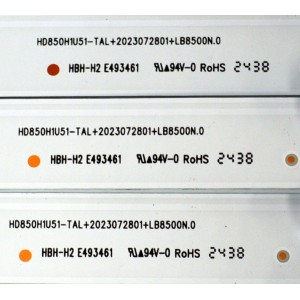 KIT DE LEDS ORIGINAL PARA TV HISENSE 12 PIEZAS / NUMERO DE PARTE LB8500N.0 / HD850H1U51-TAL / 2023072801 / LB8500N.0 / 1314914 / 7MU1 / 7UL2 / PANEL HD850HIU52-T0LF\ROH / DISPLAY T850QVN03.7 / MODELO 85QD75N