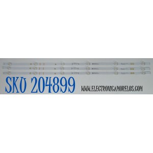 KIT DE LEDS ORIGINAL PARA TV VIZIO 3 PIEZAS / NUMERO DE PARTE 303GC400037DS / GC40D06-ZC42AG-04DS / 2300023619 / 70401-02048 / 250303BB07 / GC400M05 / PANEL BOEI400WU1 / DISPLAY HV400FHB-F11 REV.1.0 / MODELO VFD40M-0804 / VFD40M-0804 LBVFW4GB