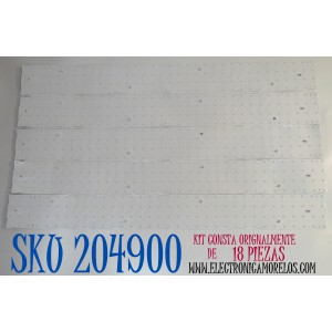 KIT DE LEDS ORIGINAL PARA TV SONY 18 PIEZAS / NUMERO DE PARTE FY24-3L-PVT / FY24-3L-PVT V2.1 / 30151 / 30451 / 2XTC0 / PANEL YDEO075MNS11 / DISPLAY ST7461D04-B V2.1 / MODELO K-75XR70C / K75XR70C