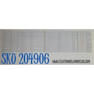 KIT DE LEDS ORIGINAL PARA TV ONN 12 PIEZAS / NUMERO DE PARTE 30375007020DS / LED75D07-ZC42AG-05DFS / 250211AF01 / 75000M23SH / PANEL JR745R3HC5K / JR745R3HC5K / BN96-58357A / MODELO 100044717 75"