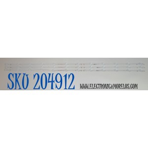 KIT DE LEDS ORIGINAL PARA TV RCA 3 PIEZAS / NUMERO DE PARTE 30355012001D / LED55D12A-ZC62AG-03D / 210919BF2 / 5500M015 / MODELO RTRU5529-CA