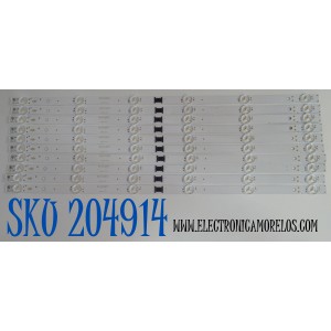 KIT DE LEDS ORIGINAL PARA TV SONY 10 PIEZAS / NUMERO DE PARTE LB5509Z / LB5509Z V0_02 / 4D576 / 5509Z000003 / PANEL YLEM055CCO11 / DISPLAY HV550QUB-F1L / MODELO K-55S30C / K55S30C