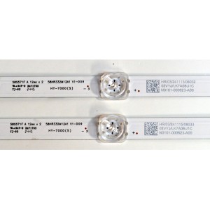 KIT DE LEDS ORIGINAL PARA TV TCL 4 PIEZAS / NUMERO DE PARTE 58HR332M12A1 / 58HR332M07B1 / 58HR332M12A1 V1-D09 / 58HR332M07B1 V1-D09 / HY-7000 (S) / 02VYJ / LK7A08U1C / N0101-000623-A00 / N0101-000624-A00 / DISPLAY CV580U3-L02 REV:01 / MODELO 58S571F