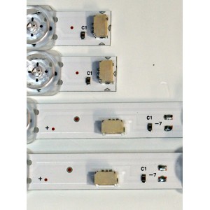 KIT DE LEDS ORIGINAL PARA TV TCL 4 PIEZAS / NUMERO DE PARTE 58HR332M12A1 / 58HR332M07B1 / 58HR332M12A1 V1-D09 / 58HR332M07B1 V1-D09 / HY-7000 (S) / 02VYJ / LK7A08U1C / N0101-000623-A00 / N0101-000624-A00 / DISPLAY CV580U3-L02 REV:01 / MODELO 58S571F
