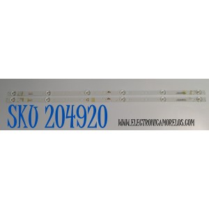 KIT DE LEDS ORIGINAL PARA TV SANYO 2 PIEZAS / NUMERO DE PARTE 6501L618000030 / 06-32C2X6-618-M08W14 / 230132C1N00270 / YF-J52L003HFED-0904 / MODELO 32"