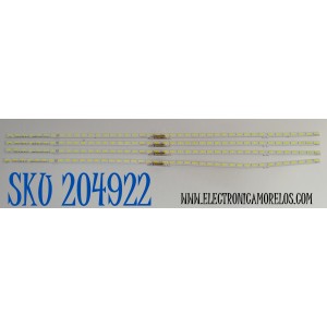 KIT DE LEDS ORIGINAL PARA TV SAMSUNG 4 PIEZAS / NUMERO DE PARTE JLE750j1720 / JLE750j1720-408BS-R8P-M-HF / JLE750J1720-408BS-R8P-M-HF / PANEL CY-SC075HGV8H / ST74561D03-4 V2.1 / BN96-57869A / MODELO UN75DU8000BXZA / UN75DU8000BXZA CB03