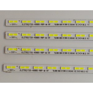 KIT DE LEDS ORIGINAL PARA TV SAMSUNG 4 PIEZAS / NUMERO DE PARTE JLE750j1720 / JLE750j1720-408BS-R8P-M-HF / JLE750J1720-408BS-R8P-M-HF / PANEL CY-SC075HGV8H / ST74561D03-4 V2.1 / BN96-57869A / MODELO UN75DU8000BXZA / UN75DU8000BXZA CB03