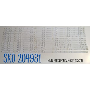 KIT DE LEDS ORIGINAL PARA TV VIZIO 10 PIEZAS / NUMERO DE PARTE 261501022641 / 261501022651 / 40-65C-SMC-D-OD22-12X7-685.5X14-0.8T-231109-G / 70401-01876BX / 70401-01875BX / PANEL BOEI650WQ1 / DISPLAY HV650QUB-F71 / MODELO M65Q6-L4 / M65Q6-L4 LBSFR7KA