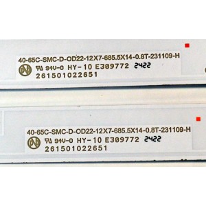 KIT DE LEDS ORIGINAL PARA TV VIZIO 10 PIEZAS / NUMERO DE PARTE 261501022641 / 261501022651 / 40-65C-SMC-D-OD22-12X7-685.5X14-0.8T-231109-G / 70401-01876BX / 70401-01875BX / PANEL BOEI650WQ1 / DISPLAY HV650QUB-F71 / MODELO M65Q6-L4 / M65Q6-L4 LBSFR7KA