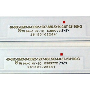 KIT DE LEDS ORIGINAL PARA TV VIZIO 10 PIEZAS / NUMERO DE PARTE 261501022641 / 261501022651 / 40-65C-SMC-D-OD22-12X7-685.5X14-0.8T-231109-G / 70401-01876BX / 70401-01875BX / PANEL BOEI650WQ1 / DISPLAY HV650QUB-F71 / MODELO M65Q6-L4 / M65Q6-L4 LBSFR7KA