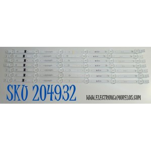 KIT DE LEDS ORIGINAL PARA TV LG 7 PIEZAS / NUMERO DE PARTE EAV65082901 / LEDAZ_Y23_SLIM TRIDENT_55UR80 H / LEDAZ_Y23_SLIM TRIDENT_55UR80_REV0.0230517 / UR80 CS0T / PANEL NC550TQG-VCKHA / DISPLAY ST5461D13-7 VER.2.1 / MODELO 55UT7550AUA.BUSCLKR