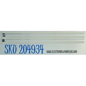 KIT DE LEDS ORIGINAL PARA TV LG 4 PIEZAS / NUMERO DE PARTE SSC_Y23_75UR90_BOE_66LED / SSC_Y23_75UR90_BOE_66LED_A BAR_REV03_220517 / SSC_Y23_75UR90_BOE_66LED_B BAR_REV03_220517 / PANEL NC750EQG-ABMH1 / DISPLAY HV750QUB-F9E / MODELO 75UR9000PUA.BUSFLKR