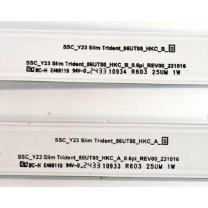 KIT DE LEDS ORIGINAL PARA TV LG 22 PIEZAS / NUMERO DE PARTE EAV65081201 / EAV65081301 / SSC_Y23 SLIM TRIDENT_86UT80_HKC_B_S / SSC_Y23 SLIM TRIDENT_86UT80_HKC_A_0.6Pi_REV00_231016 / PANEL NC860TQE-AHMH1 / DISPLAY PT860GS01-6 / MODELO 86UT7550AUA.BUSTLKR