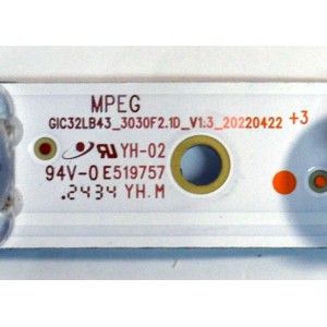 LED ORIGINAL PARA TV TCL 1 PIEZA / NUMERO DE PARTE GIC32LB43 / GIC32LB43_3030F2.1D_V1.3_20220422 / B0101-001061 / PANEL LVW320NDLL / DISPLAY CV320H2-L02 REV:02 / MODELO 32S331