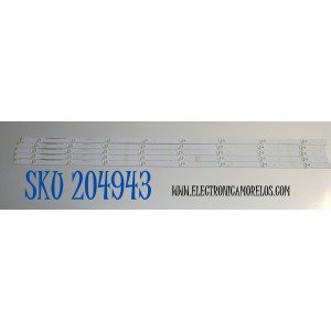 KIT DE LEDS ORIGINAL PARA TV VIZIO 5 PIEZAS / NUMERO DE PARTE 4300WS80081 / I-4300WS80081-V2 / 0563802205218ZF / DISPLAY T430HVN01.0 / MODELO D43F-F2 / D43F-F2 LWZ2VNPV