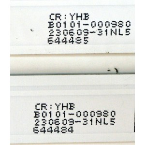 KIT DE LEDS ORIGINAL PARA TV TCL 2 PIEZAS / NUMERO DE PARTE 58S11-ZX3030-2X17YH / 58S11-ZX3030-2X17YH-20221118W / B0101-000980 / 230609-31NL5 / PANEL LVU580NDEL / DISPLAY LVU580NDEL / MODELO 58S470G