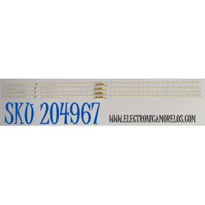 KIT DE LEDS ORIGINAL PARA TV SAMSUNG 4 PIEZAS / NUMERO DE PARTE LM41-01103A / L1_Q60B_G5 WBM_S42(1) R1.0_V9F_100 / PANEL CY-QD075HGHV1H / DISPLAY ST7461D03-1 V2.1 / MODELO QN75Q60DDFXZA / QN75Q60DDFXZA CA02
