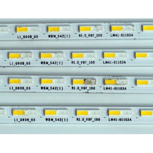 KIT DE LEDS ORIGINAL PARA TV SAMSUNG 4 PIEZAS / NUMERO DE PARTE LM41-01103A / L1_Q60B_G5 WBM_S42(1) R1.0_V9F_100 / PANEL CY-QD075HGHV1H / DISPLAY ST7461D03-1 V2.1 / MODELO QN75Q60DDFXZA / QN75Q60DDFXZA CA02
