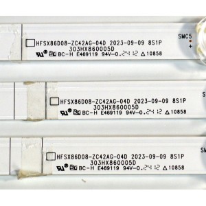 KIT DE LEDS ORIGINAL PARA TV VIZIO 16 PIEZAS / NUMERO DE PARTE 303HX860005D / HFSX86D08-ZC42AG-04D / 70401-01862 / 240324DC02 / HX860M02 / DISPLAY HF860QUB-F20 / MODELO V4K86C-0804 / V4K86C-0804 LBV1U3JA