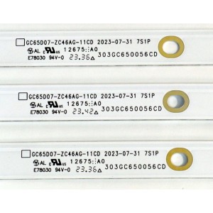 KIT DE LEDS ORIGINAL PARA TV VIZIO 8 PIEZAS / NUMERO DE PARTE 303GC650056CD / GC65D07-ZC46AG-11CD / 2300022223 / 70401-01792 / GC650M30 / 231022AC02 / PANEL BOEI650WQ1 / DISPLAY HV650QUB-F72 REV.1.0 / MODELO V655-J04