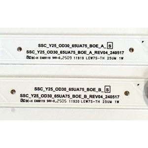 KIT DE LEDS ORIGINAL PARA TV LG 6 PIEZAS / NUMERO DE PARTE EAV65092301 / EAV65092201 / SSC_Y25_OD30_65UA75_BOE_B_S / SSC_Y25_OD30_65UA75_BOE_A_RE04_240517 / PANEL  NC650DQG-ABPH1 / DISPLAY HV650QUB-F7E / MODELO 65UA7500ZUA / 65UA7500ZUA.BUSFLKR