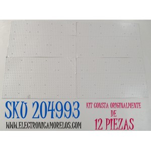 KIT DE LEDS ORIGINAL PARA TV SONY 12 PIEZAS / NUMERO DE PARTE MOUNTED PWB E-LS / MOUNTED PWB E-LS (3L) / MKY-TYPE1V-5 / PANEL YDCS075MES02 / DISPLAY ST7461D02-K VER.2.1 / MODELO XR-75X93L / XR75X93L