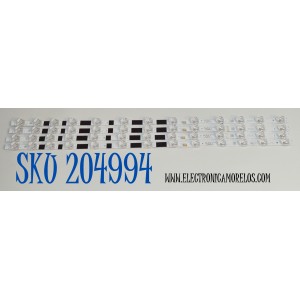 KIT DE LEDS ORIGINAL PARA TV TCL 4 PIEZAS / NUMERO DE PARTE 65HR332M13N01 / 65HR332M13N01 V0 / 65S11 PRO KSF / N0101-000652-A00 / LL2B08U0B / PANEL LVU650NDAL / DISPLAY JR645R3HA3L / MODELO 65Q51K