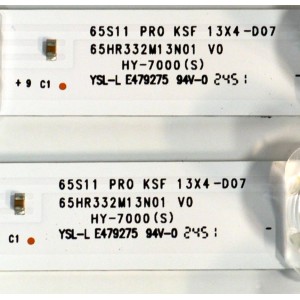 KIT DE LEDS ORIGINAL PARA TV TCL 4 PIEZAS / NUMERO DE PARTE 65HR332M13N01 / 65HR332M13N01 V0 / 65S11 PRO KSF / N0101-000652-A00 / LL2B08U0B / PANEL LVU650NDAL / DISPLAY JR645R3HA3L / MODELO 65Q51K