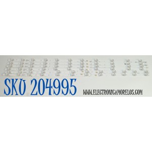 KIT DE LEDS ORIGINAL PARA TV TCL 6 PIEZAS / NUMERO DE PARTE 75TN1L2 / 75TN1L2 A / 75TN1L2 B / 75HR332M11A2 V0 / 75HR332M12B2 V0 / N0101-000650-A00 / N0101-000651-A00 / LK7A08U1C / HY-7000 L -3 / PANEL LVU750NDAL / DISPLAY JR745R3HD2Y / MODELO 75Q51K