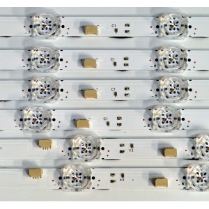 KIT DE LEDS ORIGINAL PARA TV TCL 6 PIEZAS / NUMERO DE PARTE 75TN1L2 / 75TN1L2 A / 75TN1L2 B / 75HR332M11A2 V0 / 75HR332M12B2 V0 / N0101-000650-A00 / N0101-000651-A00 / LK7A08U1C / HY-7000 L -3 / PANEL LVU750NDAL / DISPLAY JR745R3HD2Y / MODELO 75Q51K
