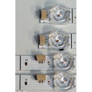 KIT DE LEDS ORIGINAL PARA TV TCL 4 PIEZAS / NUMERO DE PARTE 55HR332M06B2 / 55HR332M11A2 / 55HR332M06B2 V0 / 55HR332M11A2 V0 / 55TN2L2 B 6EAX2-D09 / 55LJ A 11EAX2-D09 / LM2AB08U0C / HY-7000 S / PANEL LVU550NDAL / DISPLAY ST5461D20-9 V2.1 / MODELO 55Q77K