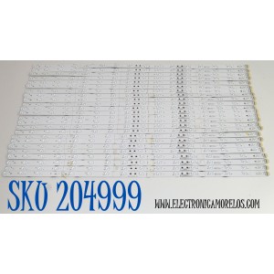 KIT DE LEDS ORIGINAL PARA TV HISENSE 24 PIEZAS / NUMERO DE PARTE SVH650AY1 / CRH-BXK65H3U51C3030T2416381-REV1.3 / RSAG7.820.13834/ROH VER.A / HD650H3U51-T0LN / 2023091201 / 240604X / 27492700 / PANEL HD650H3U51-T0LN / DISPLAY T650QVN07.H / MODELO 65U75N