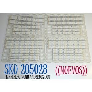 KIT DE LEDS ORIGINAL NUEVOS PARA TV SAMSUNG 56 PIEZAS / NUMERO DE PARTE BN96-50372A / BN96-50373A / LM41-00968A / LM41-00969A / L1_Q80T_G5_FAM_LR7(1)_1(1)_R1.0_TBM_100 / L1_Q80T_G5_FAM_M6(1)_R1.0_TBM_100 / PANEL CY-TT075FMLV4H / MODELO QN75Q80T / QN75Q8D