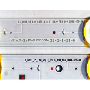 KIT DE LEDS ORIGINAL NUEVOS PARA TV SAMSUNG 56 PIEZAS / NUMERO DE PARTE BN96-50372A / BN96-50373A / LM41-00968A / LM41-00969A / L1_Q80T_G5_FAM_LR7(1)_1(1)_R1.0_TBM_100 / L1_Q80T_G5_FAM_M6(1)_R1.0_TBM_100 / PANEL CY-TT075FMLV4H / MODELO QN75Q80T / QN75Q8D