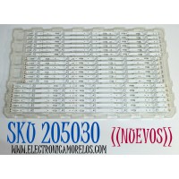 KIT DE LEDS ORIGINAL NUEVOS PARA TV SAMSUNG 18 PIEZAS / NUMERO DE PARTE BN96-50455A / BN96-50456A / BN96-50457A / LM41-00882A / 918A / LM41-00883A / 919A / LM41-00884A / 920A / PANEL CY-BT082HGLV3H / MODELO UN82TU6950FXZA / UN82TU700DFXZA