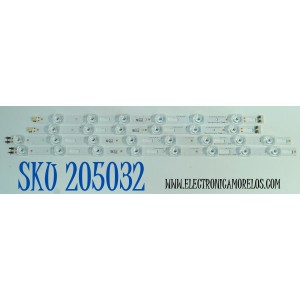 KIT DE LEDS ORIGINAL PARA TV SAMSUNG 4 PIEZAS / NUMERO DE PARTE BN96-58282A / BN96-58283A / LM41-01143A / LM41-01144A / L1_DU7K_D3_CFM_R8(1) R1.2_XB3_100_6Pi LM41-01144A / PANEL CY-BD043HGCV2H / DISPLAY PT430GT01-8 VER.1.1 / MODELO UN43DU7200BXZA XB01