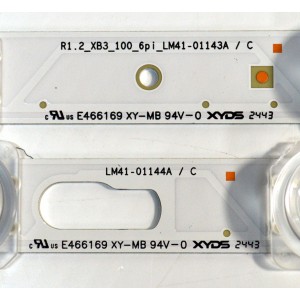 KIT DE LEDS ORIGINAL PARA TV SAMSUNG 4 PIEZAS / NUMERO DE PARTE BN96-58282A / BN96-58283A / LM41-01143A / LM41-01144A / L1_DU7K_D3_CFM_R8(1) R1.2_XB3_100_6Pi LM41-01144A / PANEL CY-BD043HGCV2H / DISPLAY PT430GT01-8 VER.1.1 / MODELO UN43DU7200BXZA XB01