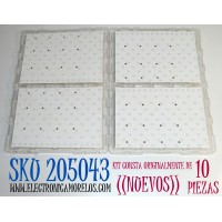 KIT DE LEDS ORIGINAL NUEVOS PARA TV SAMSUNG 10 PIEZAS / NUMERO DE PARTE BN97-14249A / BN97-14250A / BN97-14251A / LS02 / SD3BB / PANEL CY-TN065FLAV2H / MODELO QN65Q8FNBF