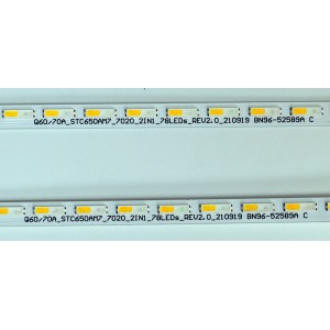 KIT DE LEDS ORIGINAL PARA TV SAMSUNG 2 PIEZAS / NUMERO DE PARTE BN96-52589A / STC650AM7 / Q60/70_STC650AM7_7020_2IN1_78LEDS_REV2.0_210919 / PANEL CY-QD065FGSV1H / MODELO QN65Q72DDFXZA / QN65Q72DDFXZA UA02