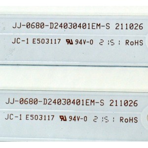 KIT DE LEDS ORIGINAL PARA TV JVC 2 PIEZAS / NUMERO DE PARTE JJ-0680-D24030401EM-S / 035-236-3030-11 / T220N3NWA75 / 230925JA5 / PANEL LVW240CMDO / DISPLAY V236BJ1-P01 REV.CB / MODELO SI24R