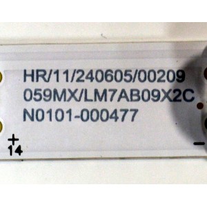 LED ORIGINAL PARA TV TCL 1 PIEZA / NUMERO DE PARTE 43HR330M21N02 / 43HR330M21N02 V1 / 43S11F / LM7AB09X2C / N0101-000477 / PANEL LVF430NDEL / DISPLAY PT430CT05-1 VER.1.0 / MODELO 43S310R