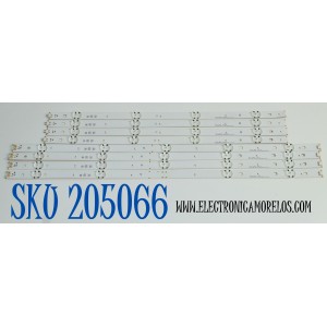 KIT DE LEDS ORIGINAL PARA TV LG 8 PIEZAS / NUMERO DE PARTE LGE_WICOP_49INCH_UHD / LGE_WICOP_49INCH_UHD_REV06_A_150710 / LGE_WICOP_49INCH_UHD_REV06_B / GAN011006A / GAN011005A / PANEL NC490DGE-SADP3 / DISPLAY LC490EGY (SJ)(A3) / MODELO 49UH6030-UD.BUSWLOR