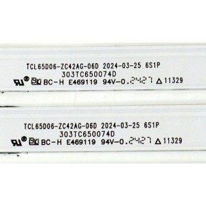 KIT DE LEDS ORIGINAL PARA TV PHILIPS 10 PIEZAS / NUMERO DE PARTE 303TC650074D / TCL65D06-ZC42AG-06D / 4L-ZX065T-ZC023X /240715AC01 / TC650M85 / PANEL LVU650CSDX E1077 / T8-65D6290-LPY001 / DISPLAY ST6451D06-3 VER.2.2 / MODELO 65PUL7973/F7 /65PUL7973/F7 A