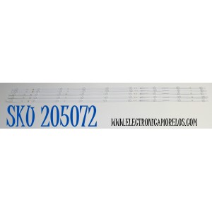 KIT DE LEDS ORIGINAL PARA TV ONN 5 PIEZAS / NUMERO DE PARTE CRH-ZG55M8X3030090517MREV1.2 / 55G5N / LB-C550-G5N-U-C-9-12-PHB / Y162-L07-HA-5 / 274144 / B240626A7H / PANEL C550Y20-G5 / DISPLAY HV550QUB-F70 / MODELO 100012586 55"