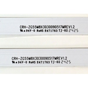 KIT DE LEDS ORIGINAL PARA TV ONN 5 PIEZAS / NUMERO DE PARTE CRH-ZG55M8X3030090517MREV1.2 / 55G5N / LB-C550-G5N-U-C-9-12-PHB / Y162-L07-HA-5 / 274144 / B240626A7H / PANEL C550Y20-G5 / DISPLAY HV550QUB-F70 / MODELO 100012586 55"