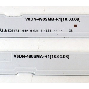 KIT DE LEDS ORIGINAL PARA TV SAMSUNG 8 PIEZAS / NUMERO DE PARTE BN96-46572A / BN96-46573A / V8DN-490SMB-R1 / V8DN-490SMA-R1 / 46572A / 46573A / PANEL CY-JN049BGLV1H / DISPLAY LSF490HN01-L07 / BN96-39225A / MODELO UN49J5290AF / HG49NJ477MF / UN49J5290AG 