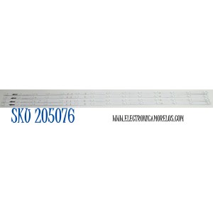 KIT DE LEDS ORIGINAL PARA TV PHILIPS 4 PIEZAS / NUMERO DE PARTE 303TC550071D / TCL55D14-ZC42G-10 / 4L-ZX055T-ZC018C / 2300022879 / 240411AB02 / TC550MA7 / PANEL LVU550CSDX E1006 / T8-55D6171-LPFY008 / DISPLAY ST5461D12-6 VER.2.2 / MODELO 55PUL7973/F7