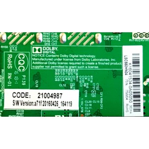 MAIN FUENTE (COMBO) / WESTINGHOUSE / 21004987 / TP.MS3393.PB751 / K16041534 / LSC550HN04 / PANEL LSC550HN04-J01 / MODELO